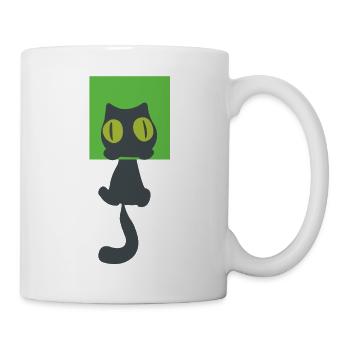 petit chaton noir - Mug blanc - blanc - Droite