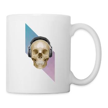 Polygonal Skull & Headphones - Tasse - Weiß - Rechts