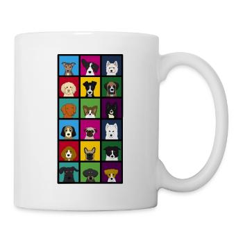 18 x dogs head colourful - Mug - white - Right