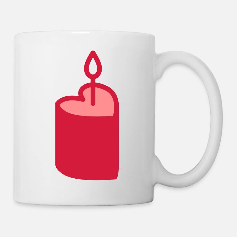 Heart candle light - Mug - white