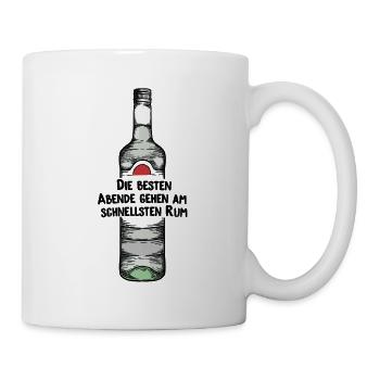 Les meilleures soirées vont au rhum le plus rapide. - Mug blanc - blanc - Droite