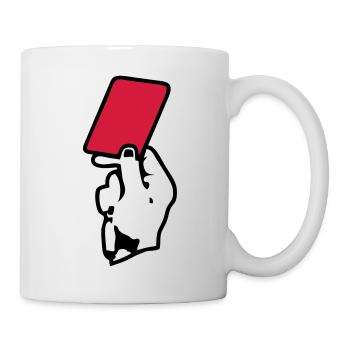 hand hand red card red card - Mug - white - Right