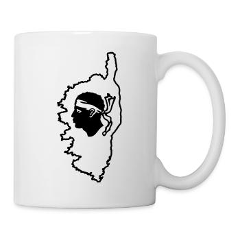 Korsika-Karte und Mohrenkopf - Tasse - Weiß - Rechts
