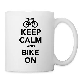 Keep calm and bike on - Mug blanc - blanc - Droite