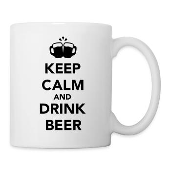 Keep calm and drink beer - Mug blanc - blanc - Droite
