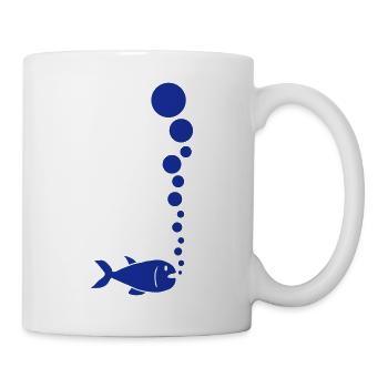 Fish And Bubbles - Mug blanc - blanc - Droite