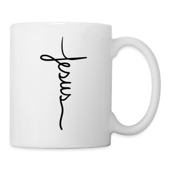 "Jésus" - lettrage (vertical) - Mug blanc - blanc - Droite
