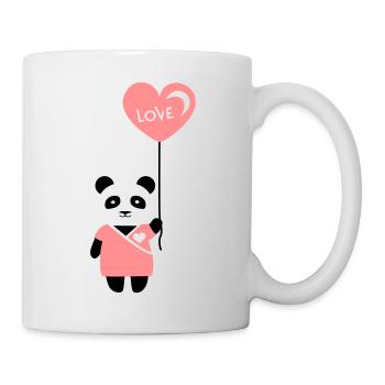 Pärchenshirt "Panda" Mädchen - Tasse - Weiß - Rechts