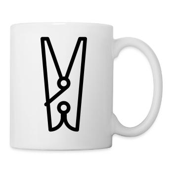 Wäscheklammer - Tasse - Weiß - Rechts