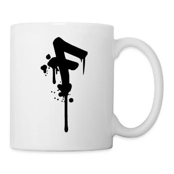 F graffiti drops Farbklex spray - Mug - white - Right