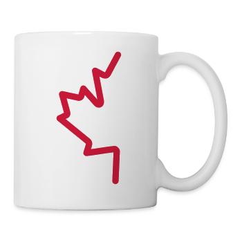 Canada Day: Halbes Ahornblatt - Tasse - Weiß - Rechts