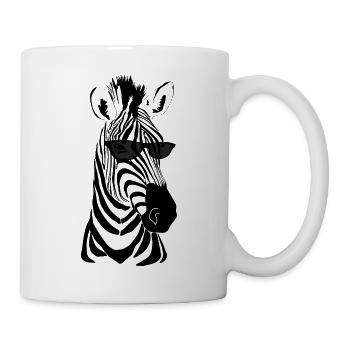 Zèbre avec des lunettes de soleil - Mug blanc - blanc - Droite