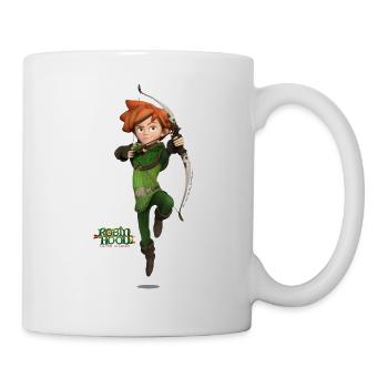 Robin Hood Schlitzohr von Sherwood Pose mit Bogen - Tasse - Weiß - Rechts