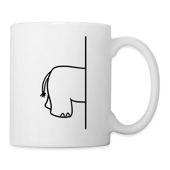 wand_halbes_getrennt_hinter_hinterteil_a - Tasse - Weiß - Rechts