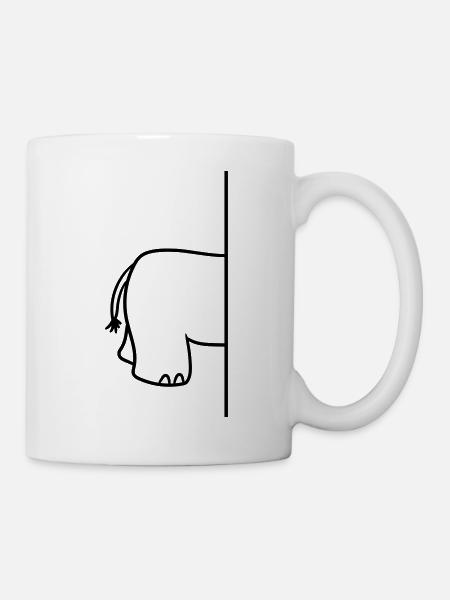 wand_halbes_getrennt_hinter_hinterteil_a - Tasse - Weiß