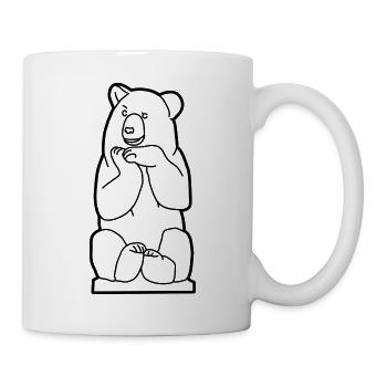 Berliner Bär, sitzend - Tasse - Weiß - Rechts