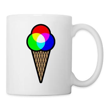 RGB Eis (Rot-Grün-Blau Eiscreme) - Tasse - Weiß - Rechts