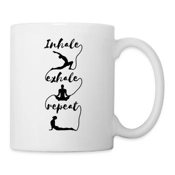 Yoga Meditation Spiritualität Atmung Schwarz - Tasse - Weiß - Rechts