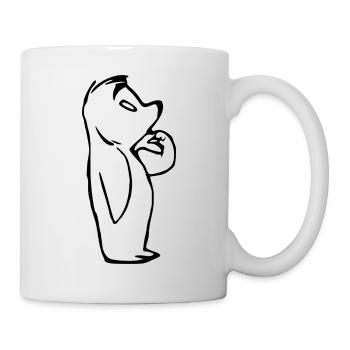 Bear thinking - Mug - white - Right