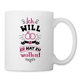 ich will er hat zu wollen ringe - Tasse - Weiß - Rechts