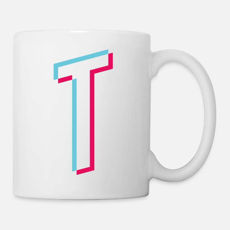 T - Buchstabe T - Tasse - Weiß