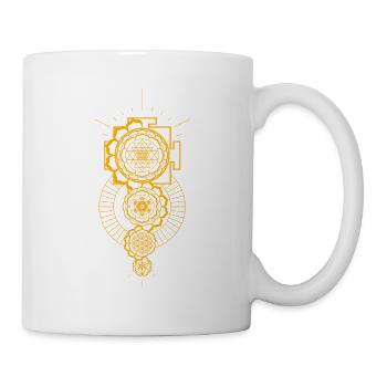 Cube de Metatron Sri Yantra Fleur de Vie Sacrée - Mug blanc - blanc - Droite