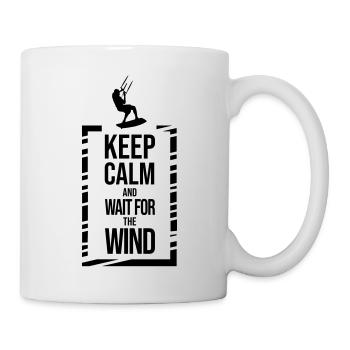 Keep calm and wait for the wind - kitesurfing - Mug - white - Right