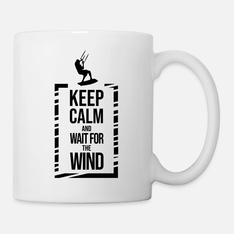 Restez calme et attendez le vent - Kitesurf - Mug blanc - blanc