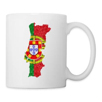 Portugal Drapeau Polygone Contour Faro Lisbonne Porto - Mug blanc - blanc - Droite