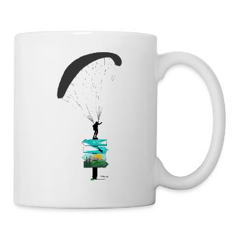 Paraglider paragliding mountains hang gliding - Mug - white - Right