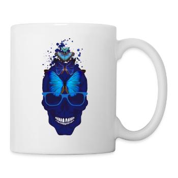 Kopf des Todes Schädel Schädel Schmetterling Fantasie - Tasse - Weiß - Rechts