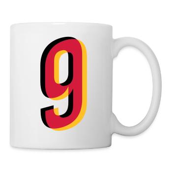 Number 9 Germany jersey number black red gold - Mug - white - Right