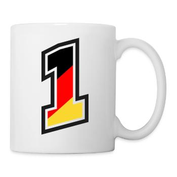 1 Trikotnummer Deutschland Farben - Tasse - Weiß - Rechts