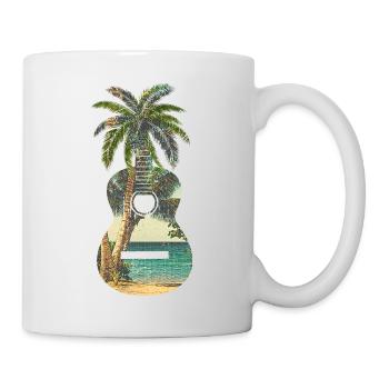 Gitarrengeschenk Gitarrist Musiker Palm trees - Tasse - Weiß - Rechts