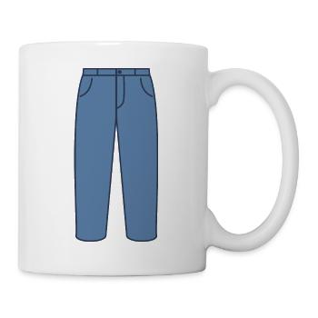 Jeans Blaue Hose - Tasse - Weiß - Rechts