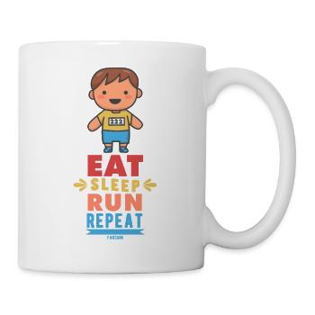 Eat Sleep Run Repeat Jogging Spruch - Tasse - Weiß - Rechts