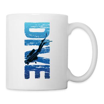 Dive Vertical Text Vintage Scuba Diver - Mug - white - Right
