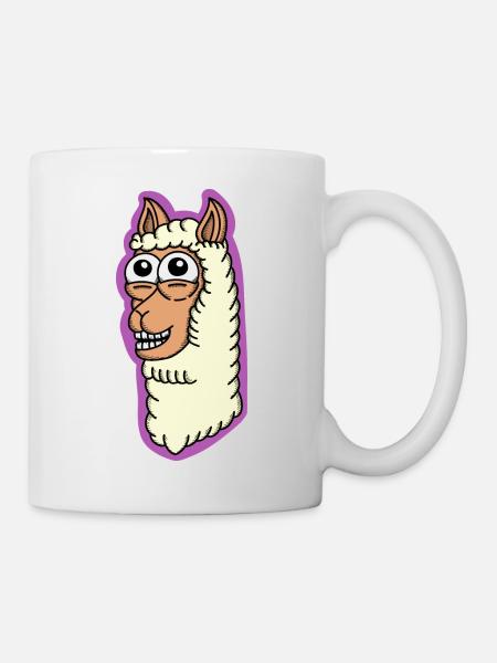 Happy Lama - Tasse - Weiß