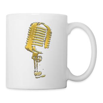 microphone black and white music - Mug - white - Right