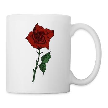 Rote Tattoo Rose - Tasse - Weiß - Rechts