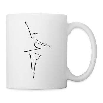 Ballerina Line Art - Minimalist - Mug - white - Right
