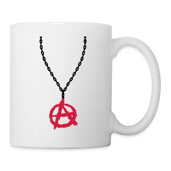 Necklace jewelry anarchy symbol - Mug - white - Right
