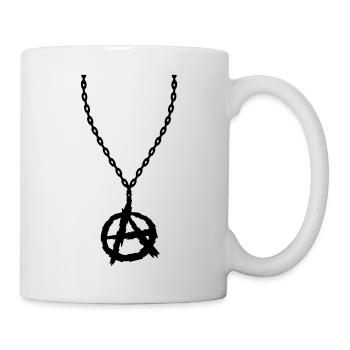 Jewelry necklace anarchy symbol - Mug - white - Right