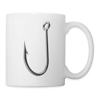 Angelhaken 3D - Fishing Hook - Tasse - Weiß - Rechts