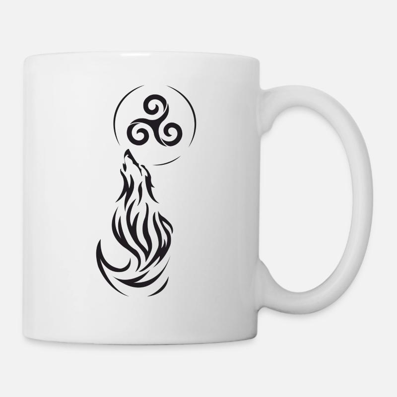 Loup tribal - Mug blanc - blanc