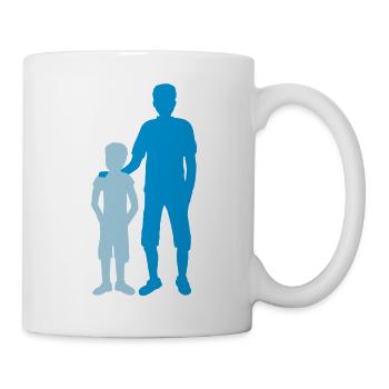 Silhouette grand frère frère - Mug blanc - blanc - Droite