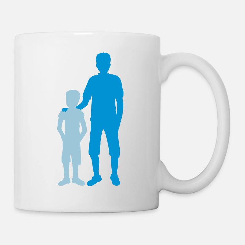 Silhouette grand frère frère - Mug blanc - blanc