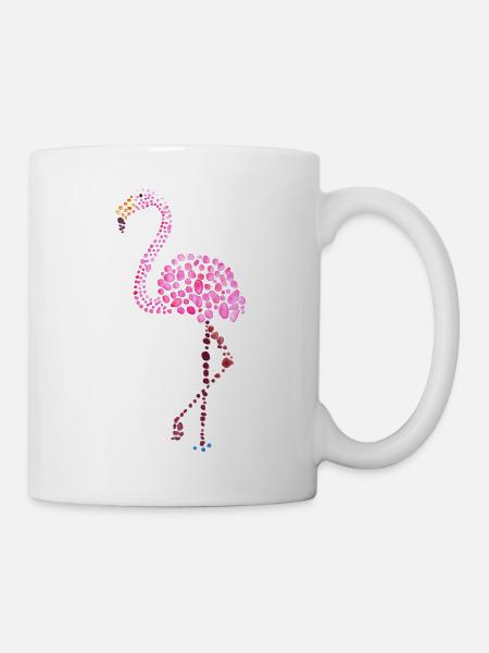 flamingo pink watercolor drops - Mug - white