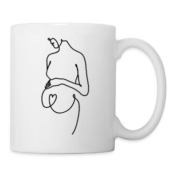 Lineart pregnant woman - Mug - white - Right