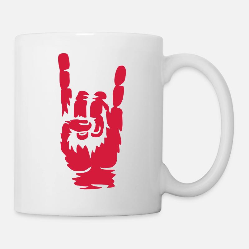 Signe de main en métal lourd cool - Mug blanc - blanc